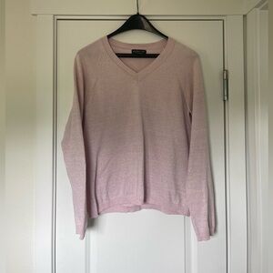 Pink sparkly v neck sweater
